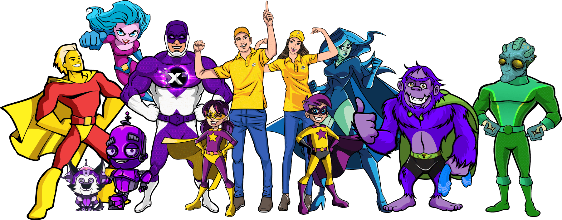 Superheroes Car Wash Team